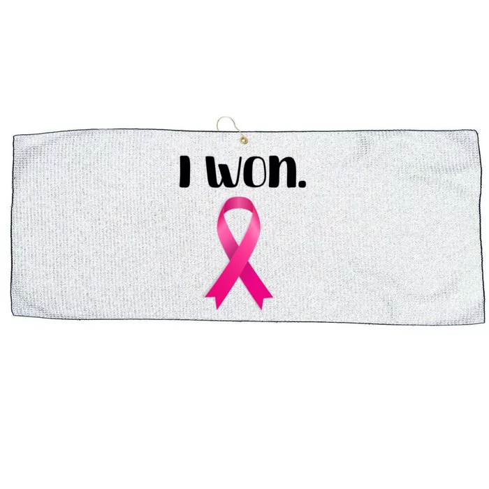 I Won Breast Cancer Awareness Strong Large Microfiber Waffle Golf Towel