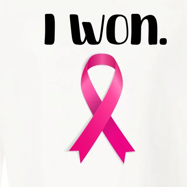 I Won Breast Cancer Awareness Strong Cropped Pullover Crew