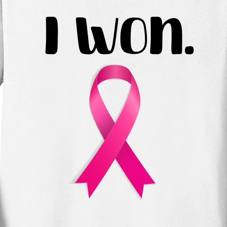 I Won Breast Cancer Awareness Strong Kids Long Sleeve Shirt