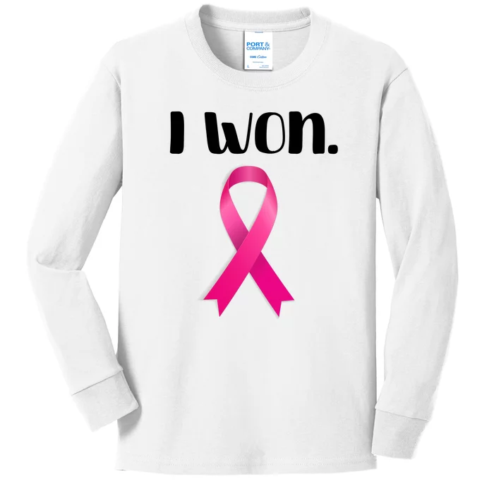 I Won Breast Cancer Awareness Strong Kids Long Sleeve Shirt