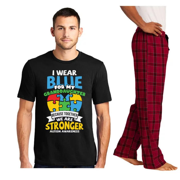 I Wear Blue For My Granddaughter Autism Grandparents Meaningful Gift Pajama Set