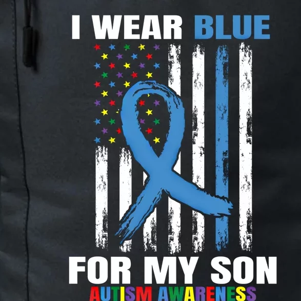 I Wear Blue For My Son Autism Awareness American Flag Design Cute Gift Daily Commute Backpack