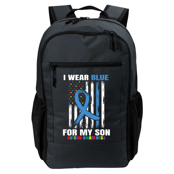 I Wear Blue For My Son Autism Awareness American Flag Design Cute Gift Daily Commute Backpack