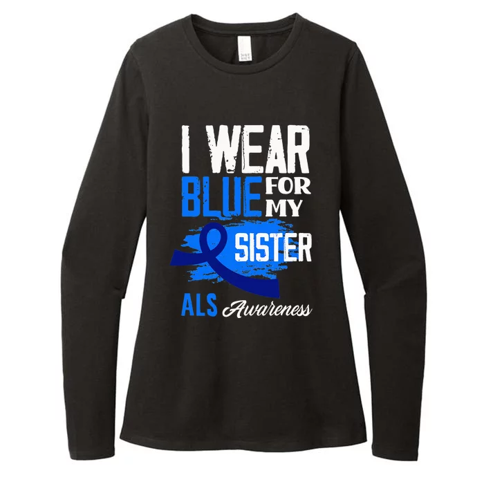 I Wear Blue For My Sister Support ALS Awareness Womens CVC Long Sleeve Shirt