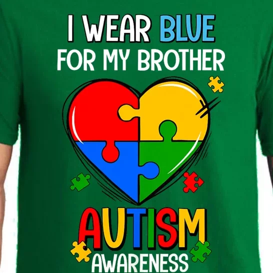 I Wear Blue For My Brother Autism Awareness Pajama Set