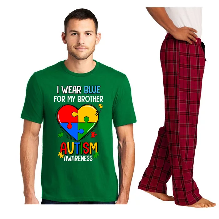 I Wear Blue For My Brother Autism Awareness Pajama Set