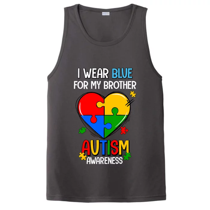 I Wear Blue For My Brother Autism Awareness Performance Tank