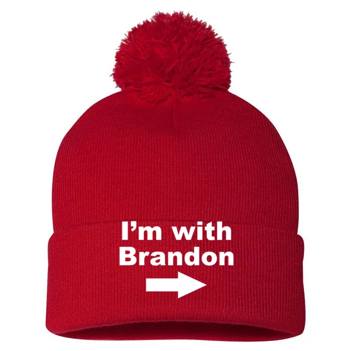 I'm With Brandon FJB Funny Anti Biden Chant Meme Pom Pom 12in Knit Beanie