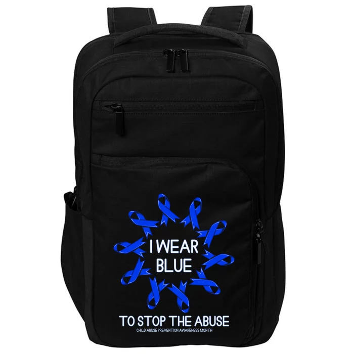 I Wear Blue To Stop The Abuse Abuse Awareness Month Gift Impact Tech Backpack