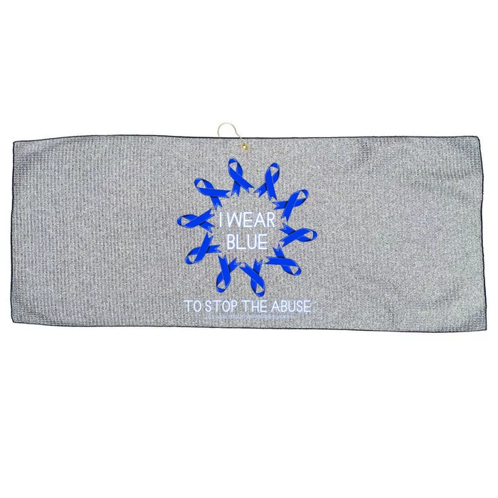 I Wear Blue To Stop The Abuse Abuse Awareness Month Gift Large Microfiber Waffle Golf Towel