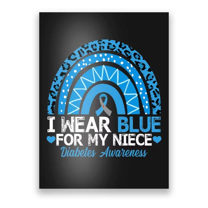 I Wear Blue For My Niece Type 1 Diabetes Awareness Poster