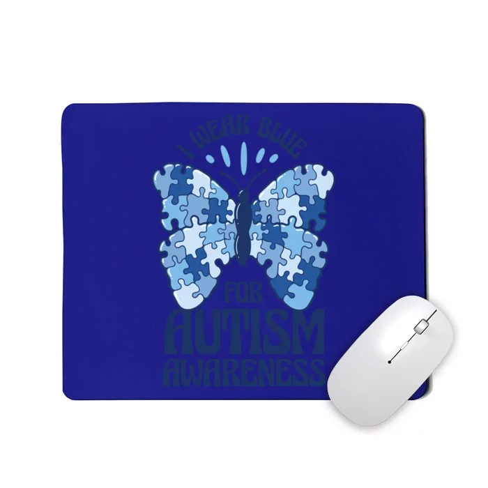 I Wear Blue Utism Awareness Quote Proud Autistic Pride Cute Gift Mousepad