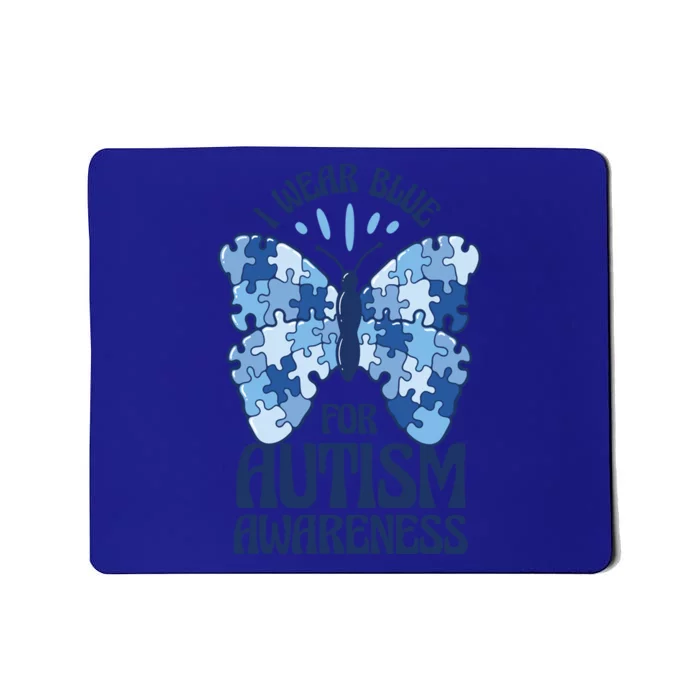 I Wear Blue Utism Awareness Quote Proud Autistic Pride Cute Gift Mousepad