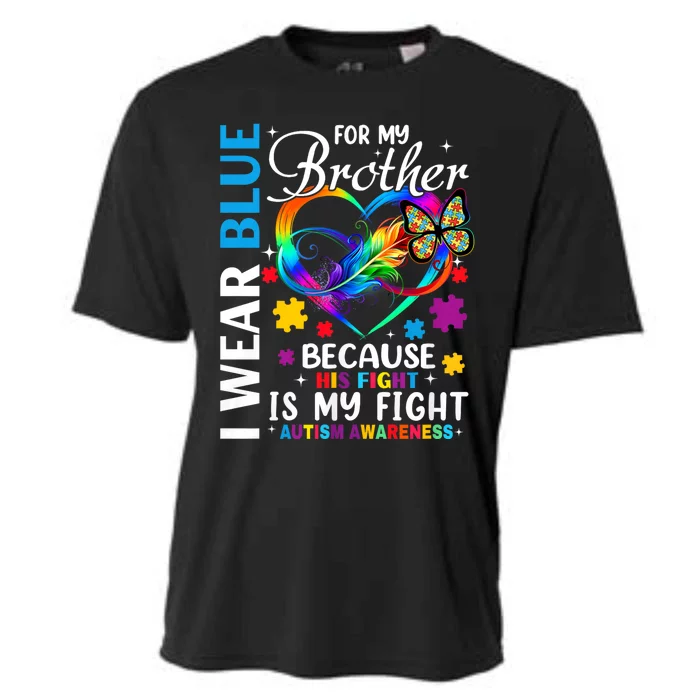 I Wear Blue For My Brother Autism Awareness Cooling Performance Crew T-Shirt