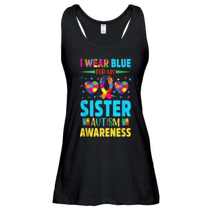 I Wear Blue For My Sister Autism Awareness Ladies Essential Flowy Tank