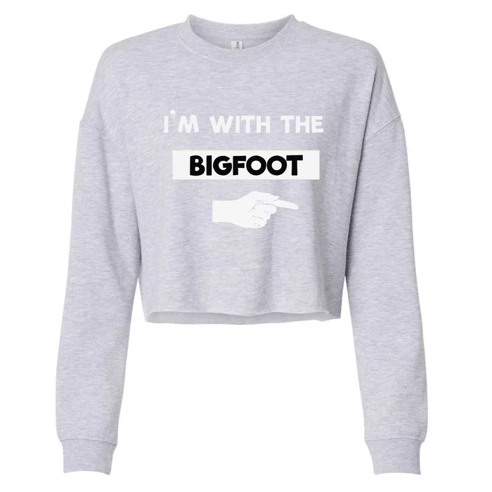 Im With Bigfoot Halloween Costume Couples Party Matching Cropped Pullover Crew