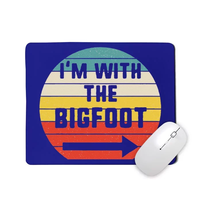 Im With Bigfoot Halloween Matching Couple Costume Vintage Mousepad