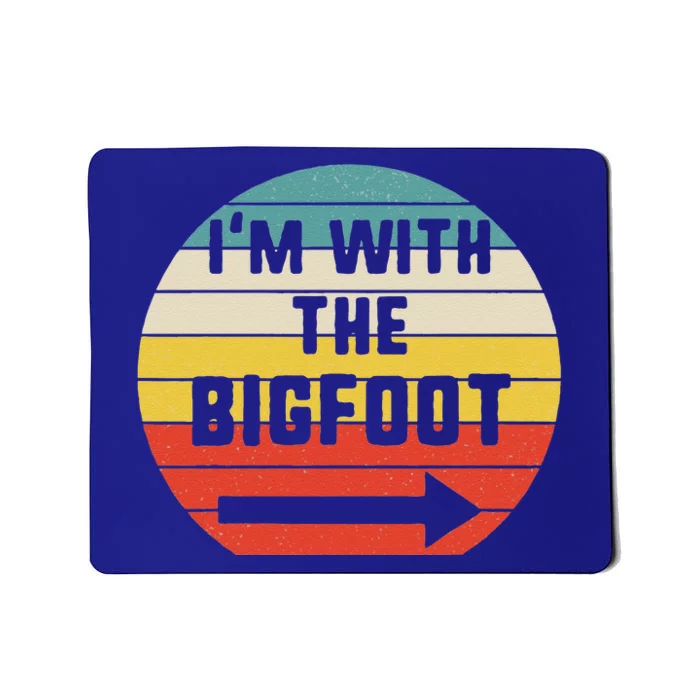 Im With Bigfoot Halloween Matching Couple Costume Vintage Mousepad