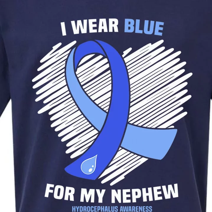 I Wear Blue For My Nephew Hydrocephalus Awareness Sueded Cloud Jersey T-Shirt