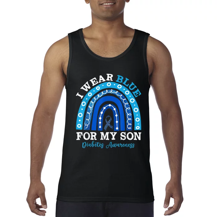 I Wear Blue For My Son T1D Type 1 Diabetes Awareness Tank Top