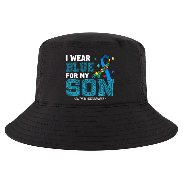 I Wear Blue For My Son Autism Awareness Month Cool Comfort Performance Bucket Hat