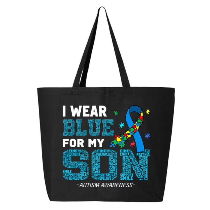 I Wear Blue For My Son Autism Awareness Month 25L Jumbo Tote