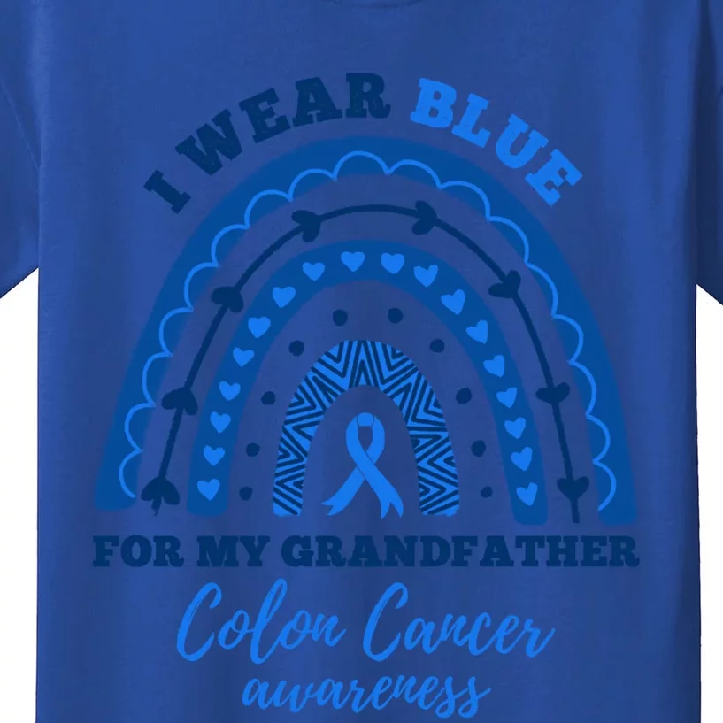 I Wear Blue For Grandfather Colon Cancer Awareness Gift Kids T-Shirt