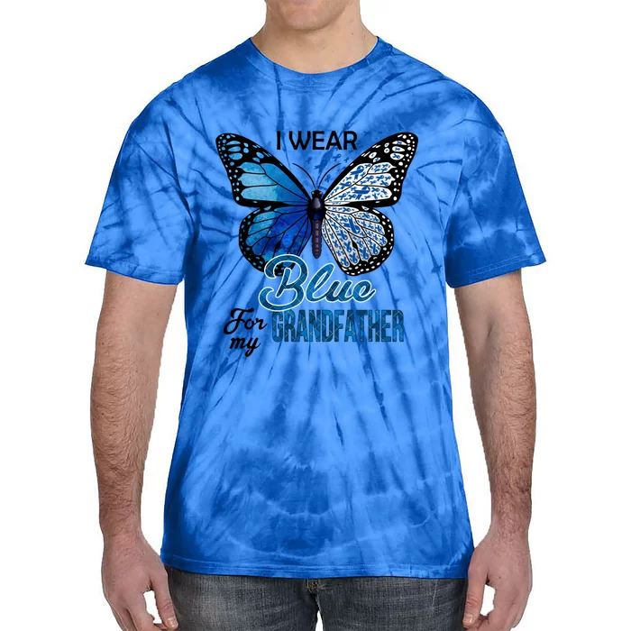 I Wear Blue For Grandfather Colon Cancer Awareness Gift Tie-Dye T-Shirt