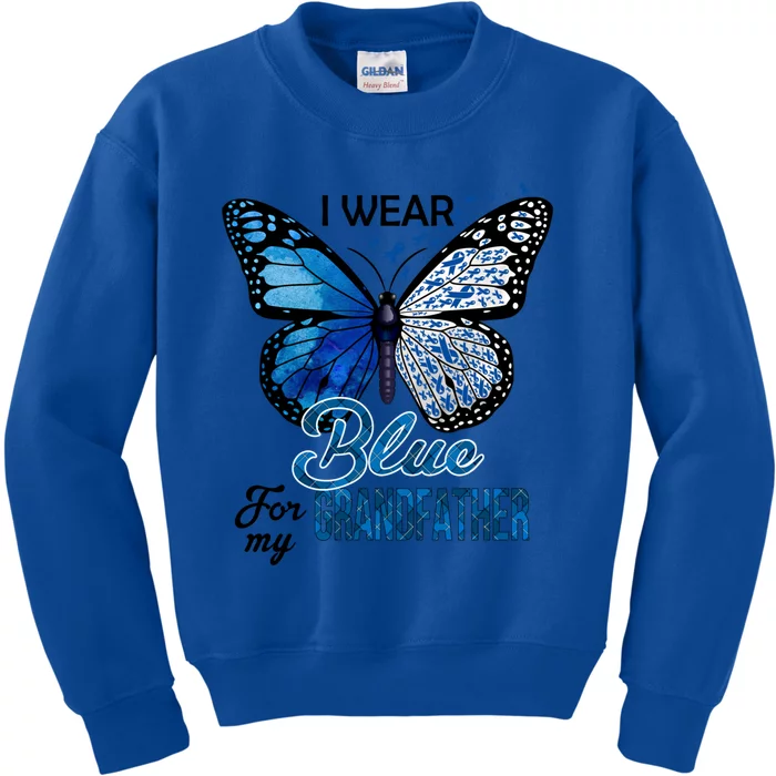 I Wear Blue For Grandfather Colon Cancer Awareness Gift Kids Sweatshirt