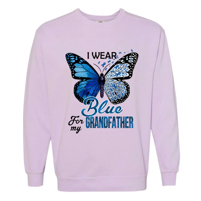 I Wear Blue For Grandfather Colon Cancer Awareness Gift Garment-Dyed Sweatshirt