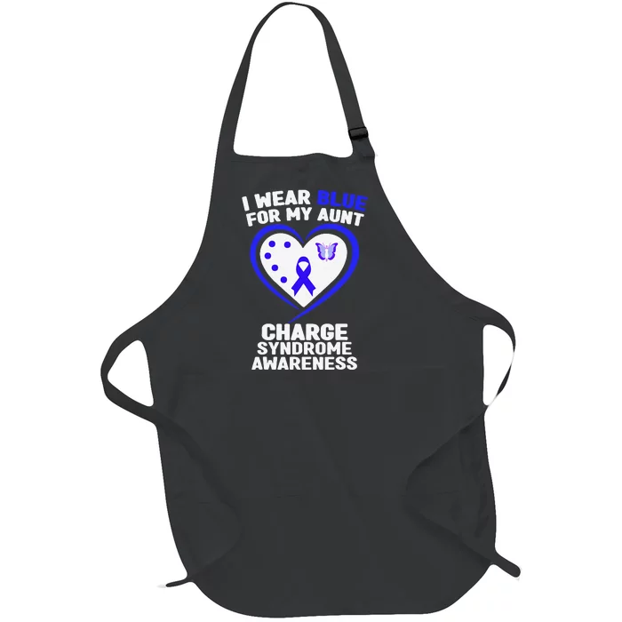 I Wear Blue For My Aunt Charge Syndrome Awareness Full-Length Apron With Pocket