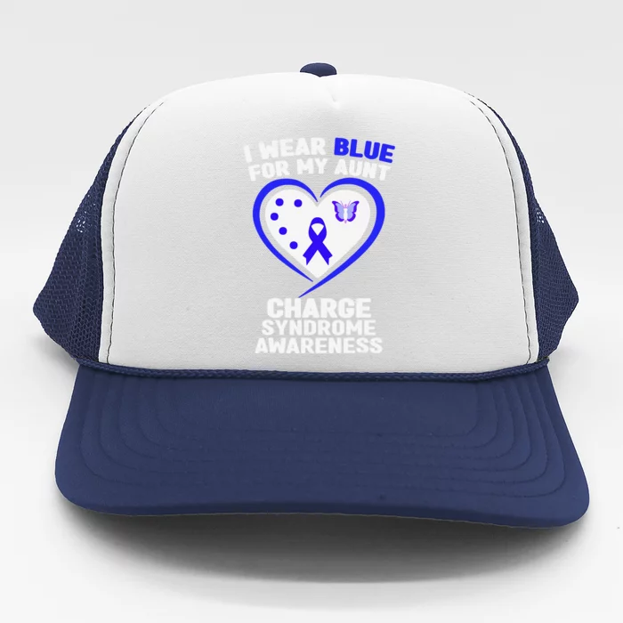 I Wear Blue For My Aunt Charge Syndrome Awareness Trucker Hat