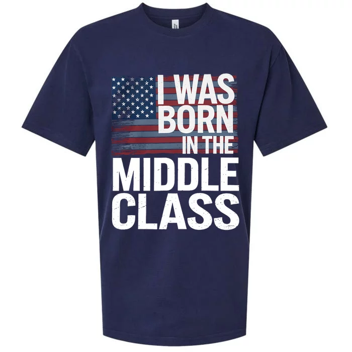 I Was Born In The Middle Class Trump 2024 Sueded Cloud Jersey T-Shirt