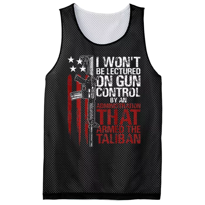 I Won't Be Lectured On Gun Control By An Administration Back Mesh Reversible Basketball Jersey Tank