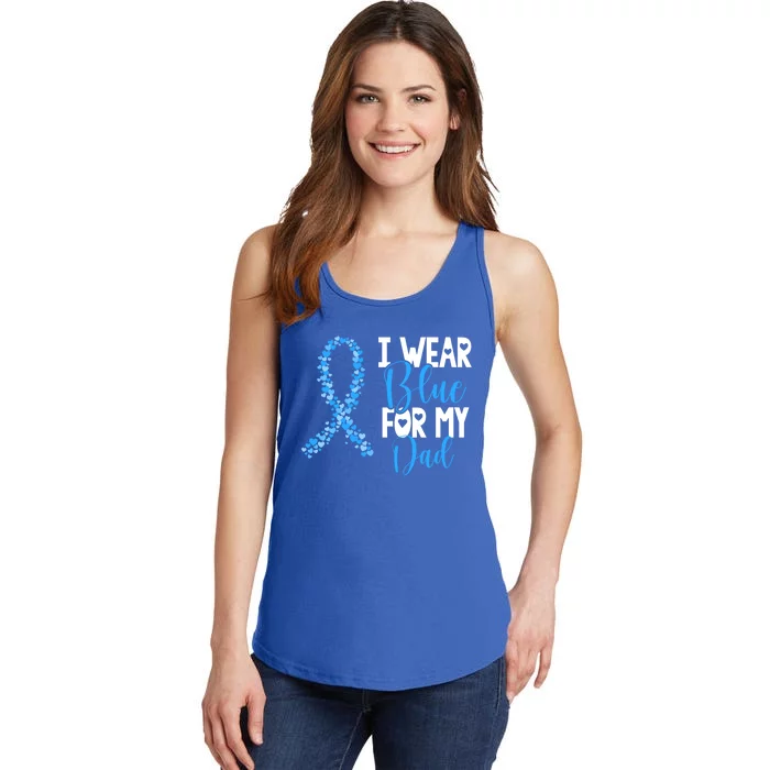 I Wear Blue For My Dad Colon Cancer Awareness Support Great Gift Ladies Essential Tank