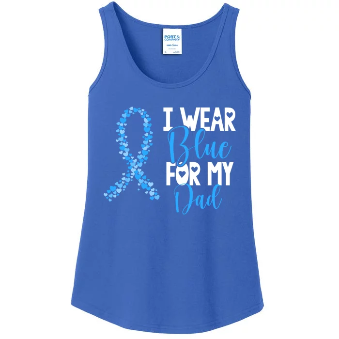 I Wear Blue For My Dad Colon Cancer Awareness Support Great Gift Ladies Essential Tank