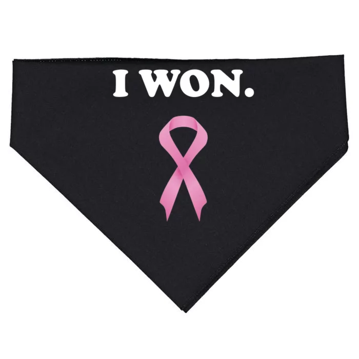 I Won Breast Cancer Survivor USA-Made Doggie Bandana