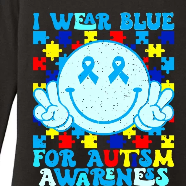 I Wear Blue For Autism Awareness Month Autism Womens CVC Long Sleeve Shirt