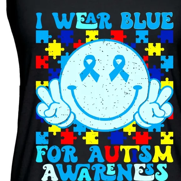 I Wear Blue For Autism Awareness Month Autism Ladies Essential Flowy Tank