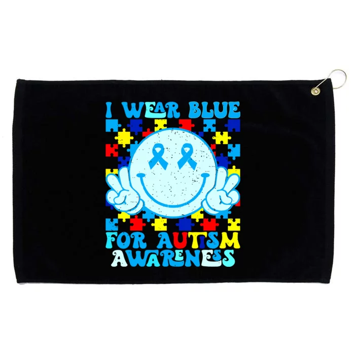 I Wear Blue For Autism Awareness Month Autism Grommeted Golf Towel