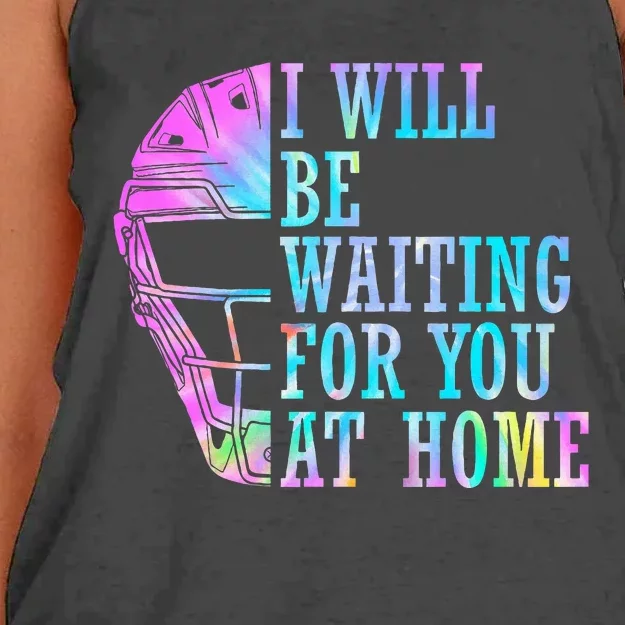 I Will Be Waiting For You At Home Softball Catcher Women's Knotted Racerback Tank