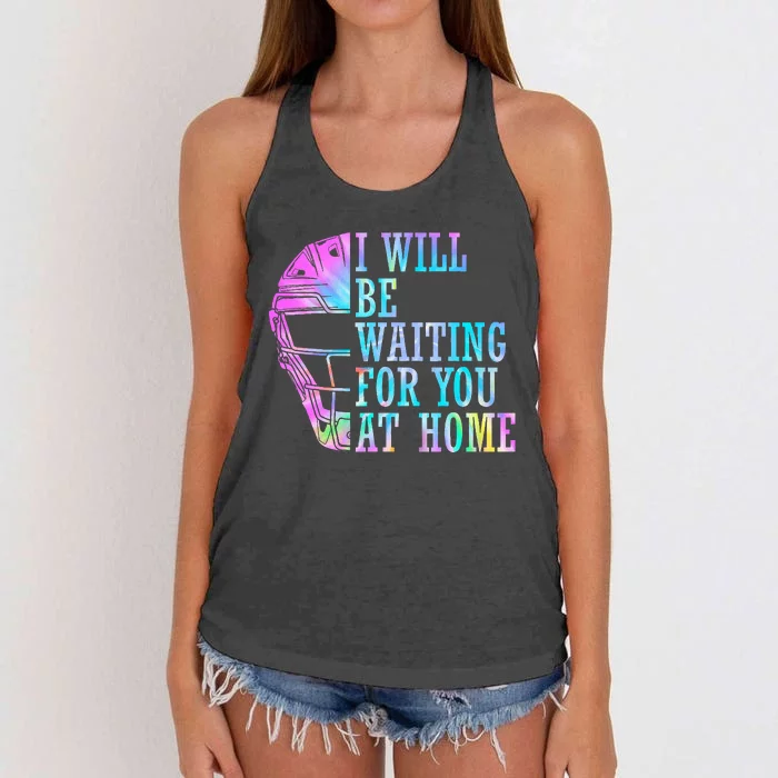 I Will Be Waiting For You At Home Softball Catcher Women's Knotted Racerback Tank