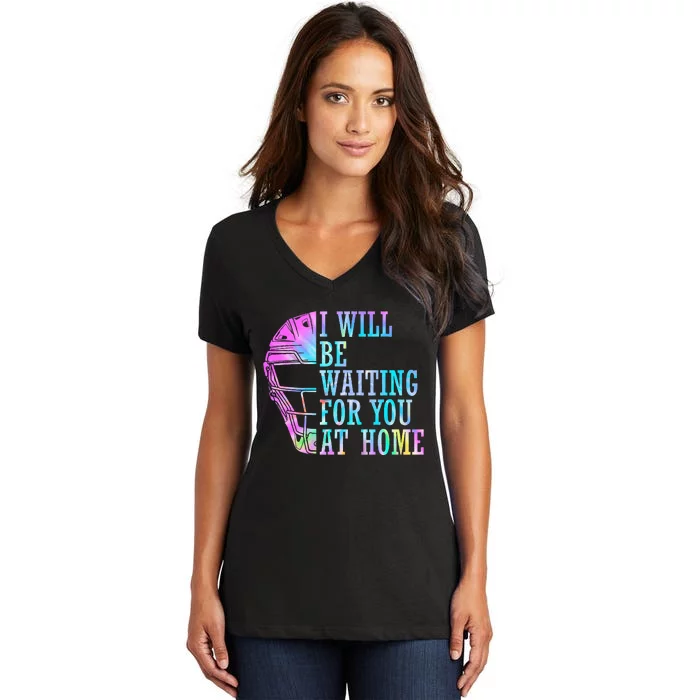 I Will Be Waiting For You At Home Softball Catcher Women's V-Neck T-Shirt