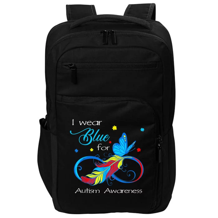 I Wear Blue for Autism Awareness Month  Wo Kid Shirt Impact Tech Backpack