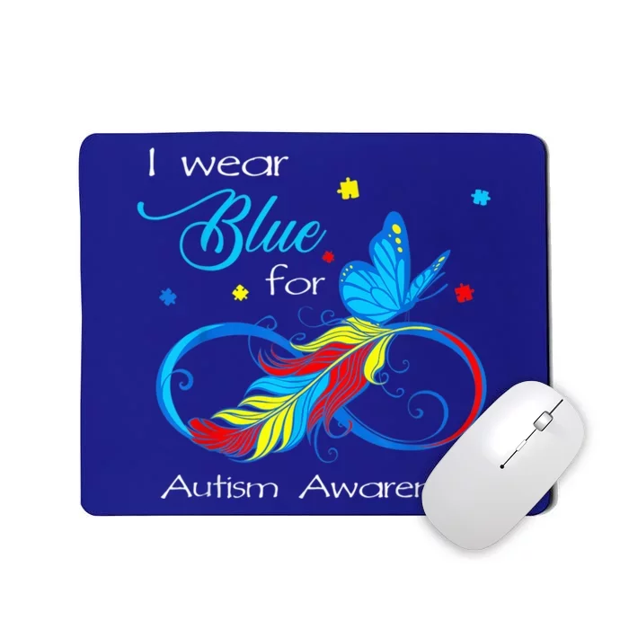 I Wear Blue for Autism Awareness Month  Wo Kid Shirt Mousepad