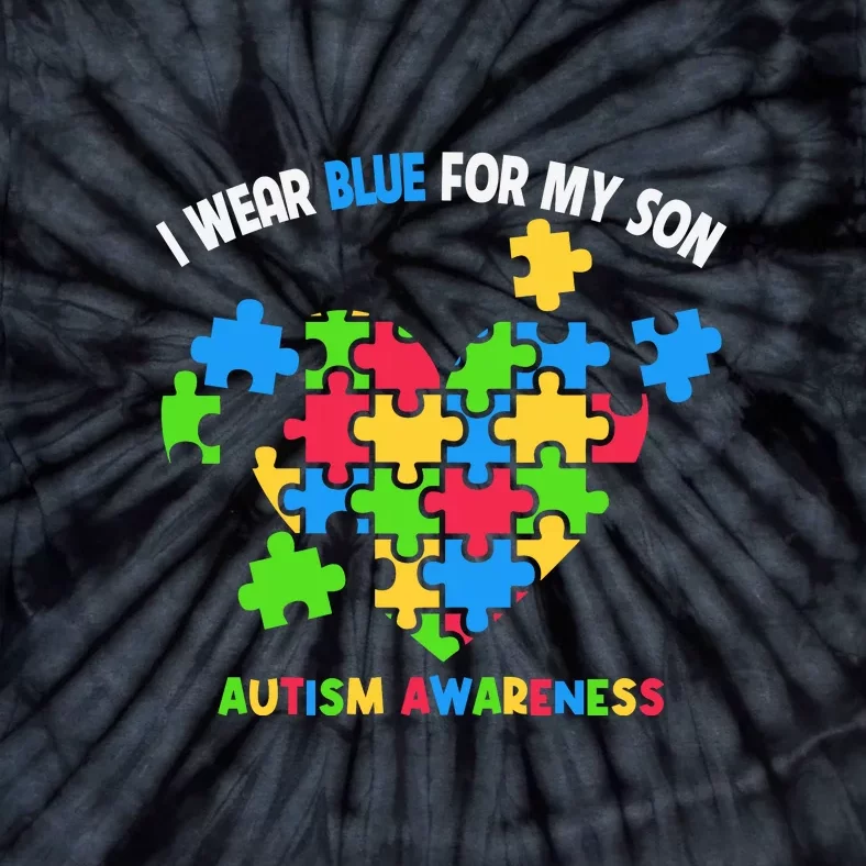 I Wear Blue For My Son Family Matching Autism Awareness Tie-Dye T-Shirt