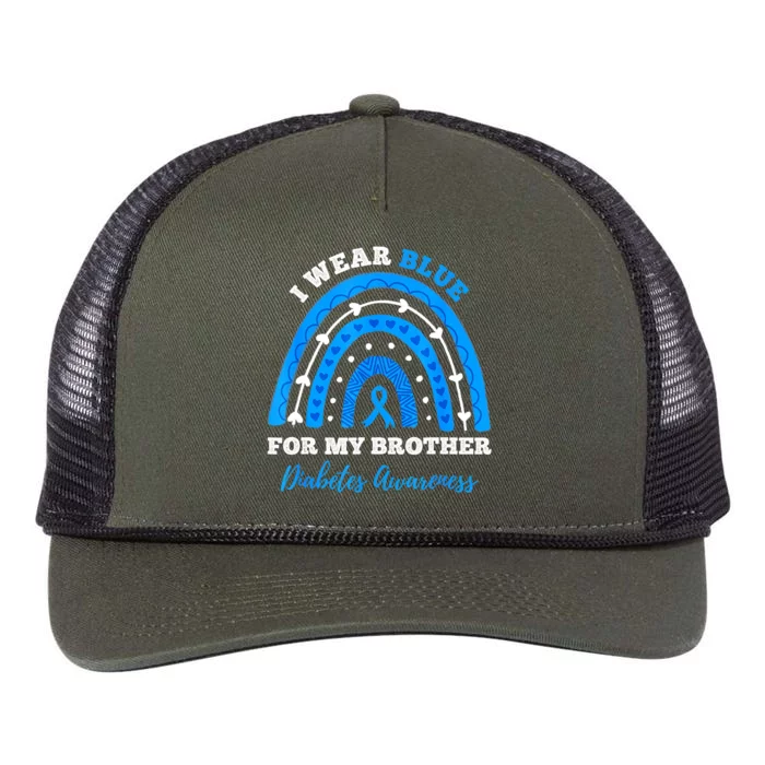 I Wear Blue For My Brother T1D Diabetes Awareness Month Retro Rope Trucker Hat Cap