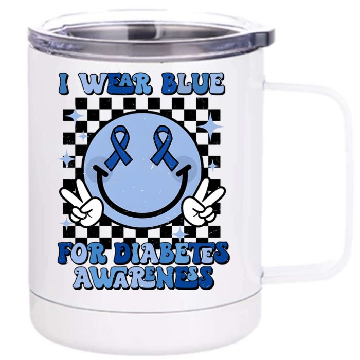 I Wear Blue For Diabetes Awareness In November Front & Back 12oz Stainless Steel Tumbler Cup