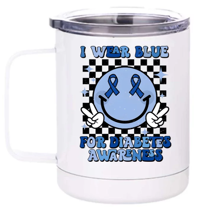 I Wear Blue For Diabetes Awareness In November Front & Back 12oz Stainless Steel Tumbler Cup