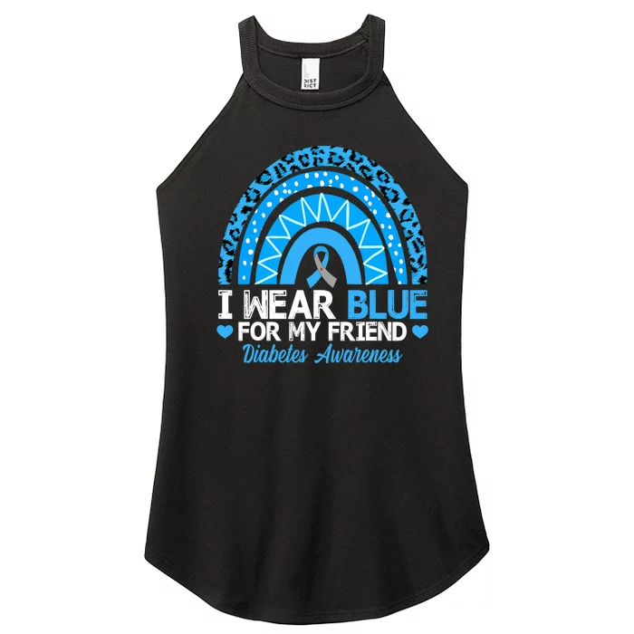 I Wear Blue For My Friend T1D Diabetes Awareness Month Women’s Perfect Tri Rocker Tank